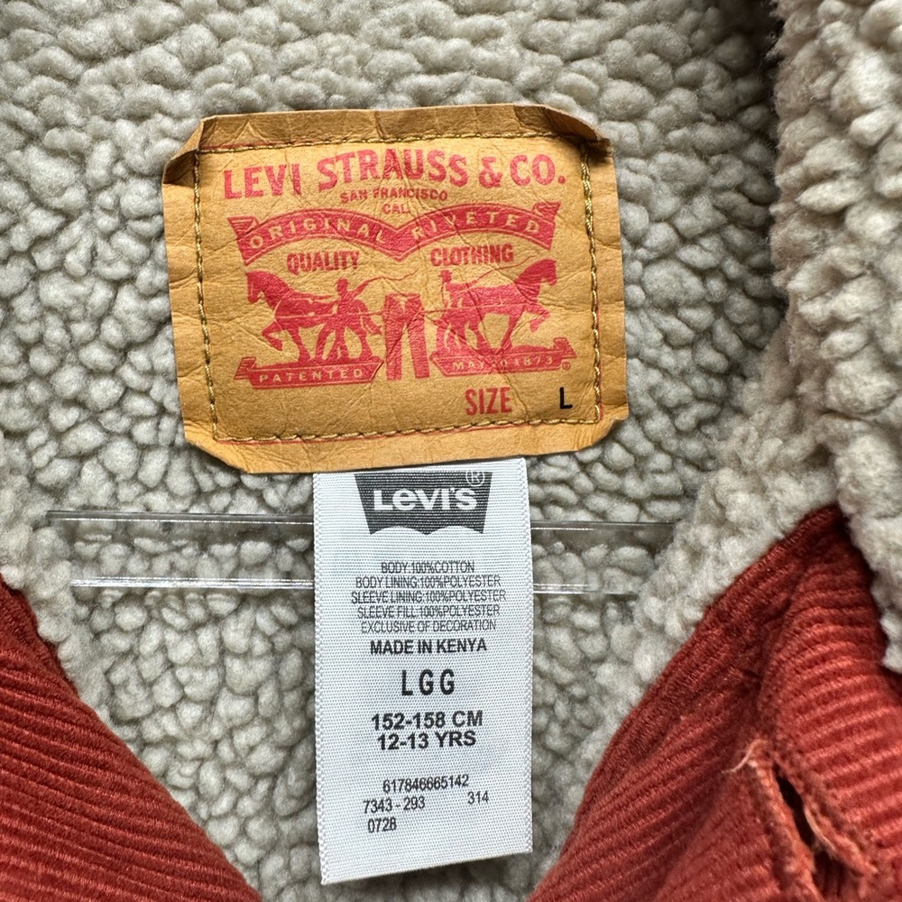 Little Boys Rust Sherpa Lined Trucker Size Large - Picture 3 of 4